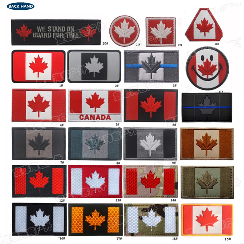 Aotu Duoer CANADA Canadian Flag Quebec Flag Embroidered Armband Hook and Loop Badge