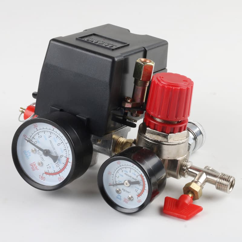Oil-free silent air compressor air pump accessories horizontal handle four-hole pressure switch assembly with pressure regulator and gauge