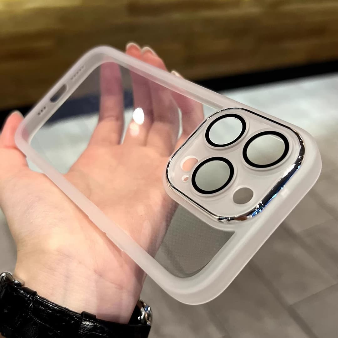iPhone16pro phone case with lens film is suitable for Apple 15 transparent all-inclusive anti-fall TPU soft protective case 14