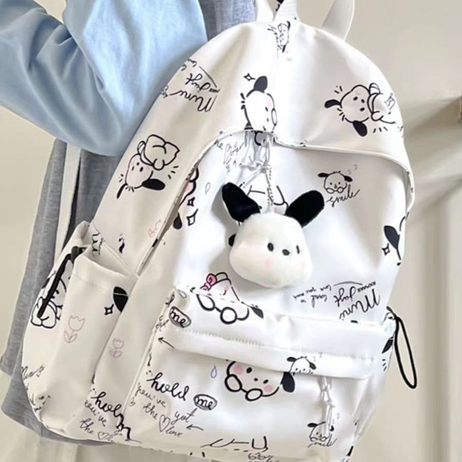 2024 School Backpack for Junior High and College Students, Large Capacity Printed Dog Pacha Backpack, Campus Style