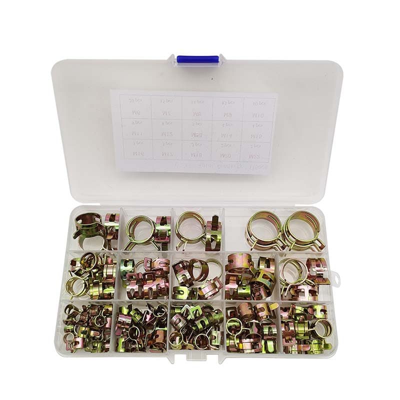 115pcs Zinc-Plated Color Hose Clamps, Communication Clamps 6-22mm, Ventilation Pipe Pole Fastening Elastic Hose Clamps