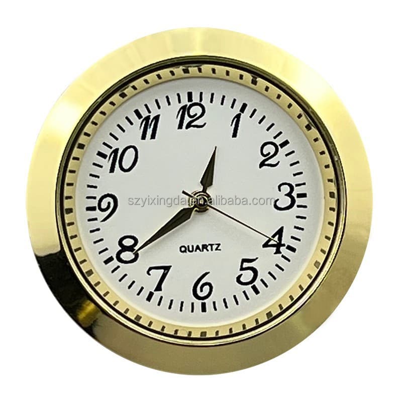 Cross-border Hot Selling Digital Clock Head Mini Clock Simple Style Clock Accessories 36mm Inlaid Metal Clock Head