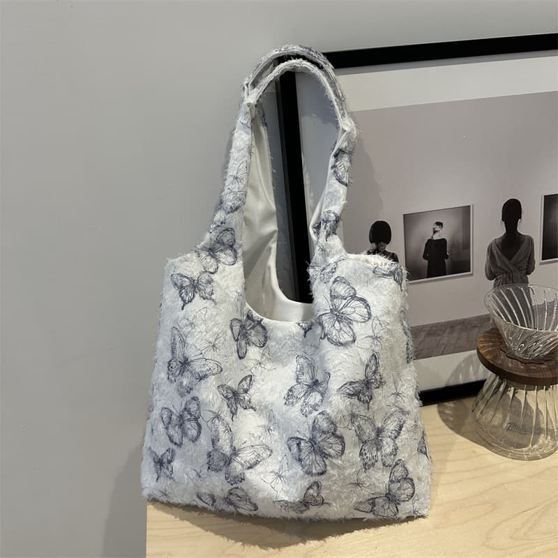 Lazy style lace butterfly student vest bag niche ins fashion high-end large-capacity shoulder bag literary style
