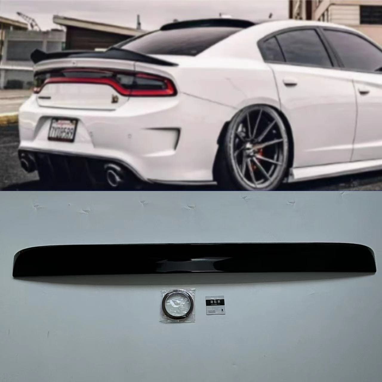 Applicable to 2015+ Dodge Charger Roof Spoiler Flat Style Blade Style Body Kit Tail Wing