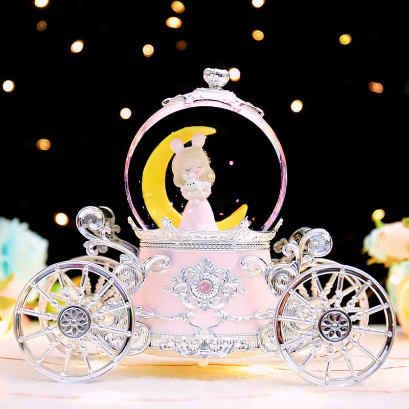 Factory stock Moon Girl Snowflake Large Carriage Crystal Ball Bedroom Decoration for Women Wholesale