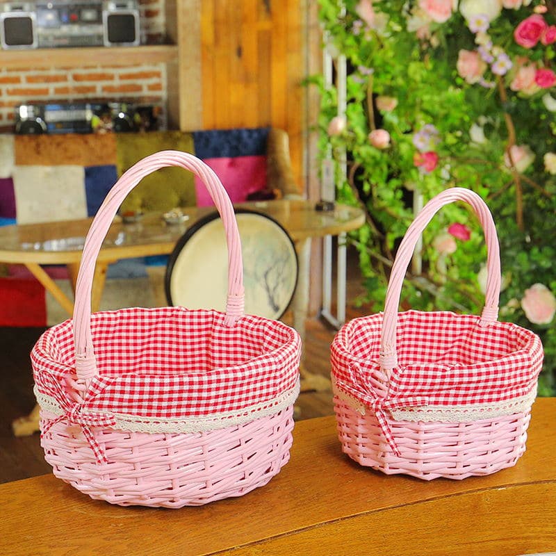 Willow small bamboo basket portable basket rattan storage basket woven basket children's picking picnic basket mini small basket