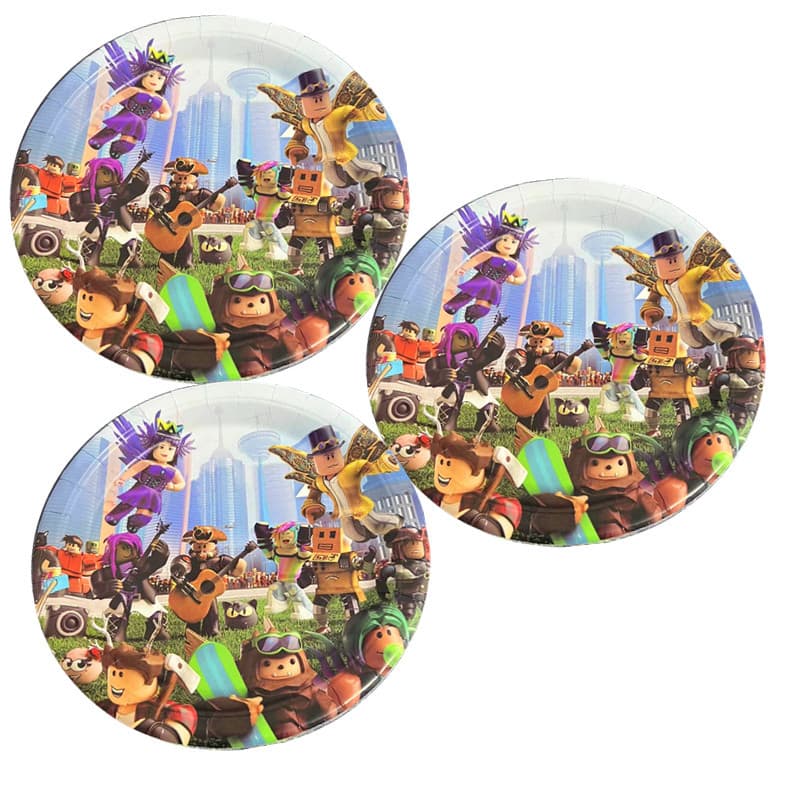 Roblox Virtual World Theme Decoration Set Sandbox Game Banner Balloons Cake Topper Printed Balloons
