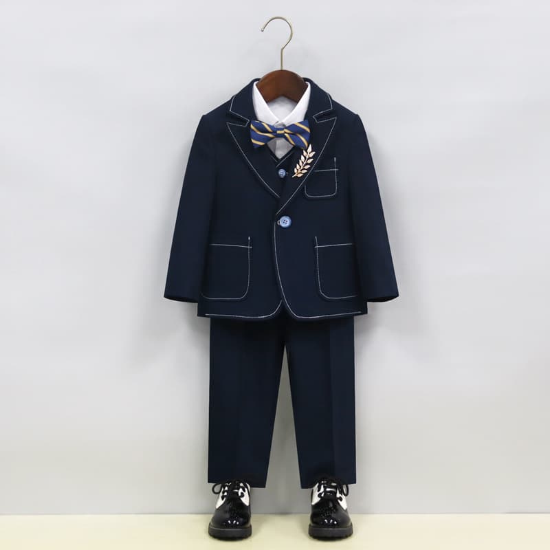 Fleece-Lined Children's Suits, Boys' Blazer Sets for Photography, Piano Recitals, Hosting, and Banquet Performances in Foreign Trade