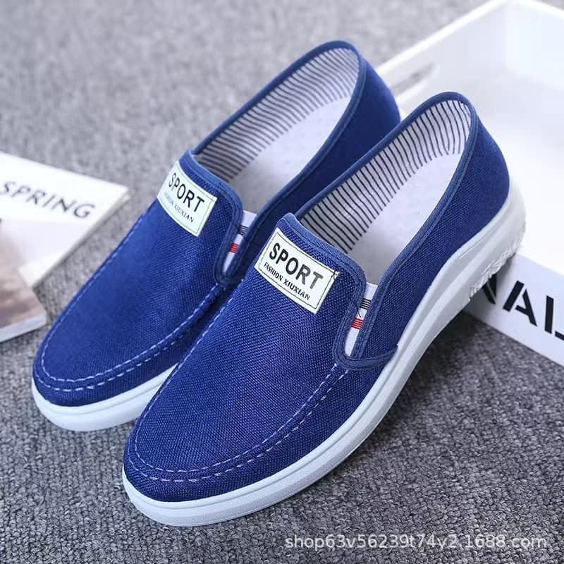 2023 Men's Cloth Shoes, Old Beijing Style, Denim Canvas Shoes, Slip-on, Non-slip, Wear-resistant Casual Shoes