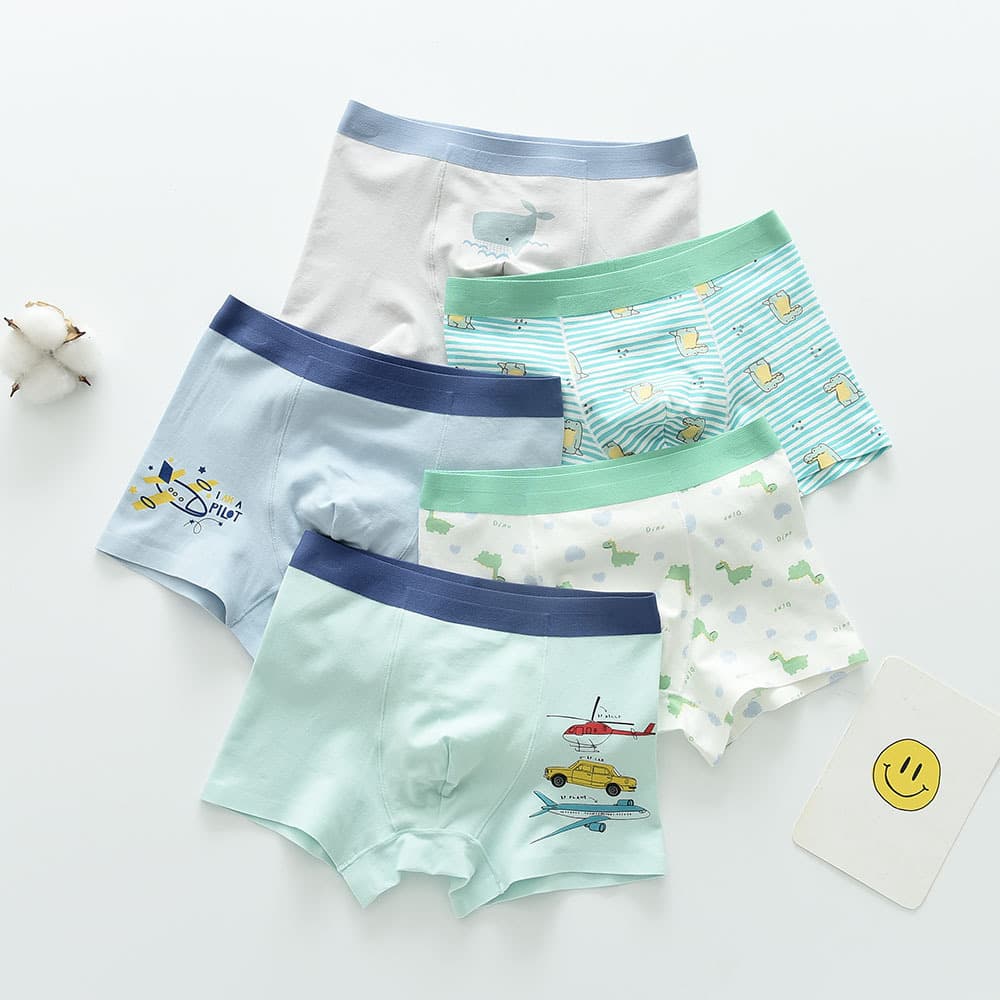 New ETX Children's Boxer Briefs Boys Cotton Underwear Cartoon Kids Teenagers Student Underwear Boxed