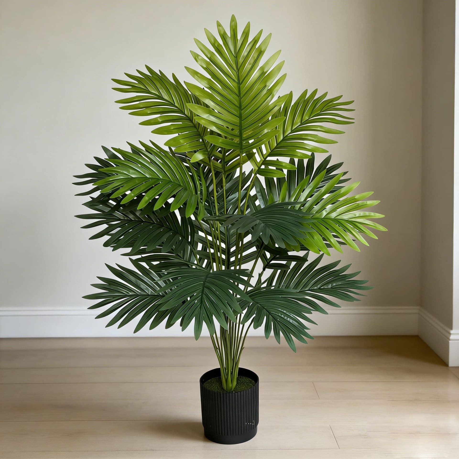 Areca Palm Green Plant Embossed Injection Molded Artificial Plant Outdoor Background Decoration Silk Flower Engineering Landscape Fake