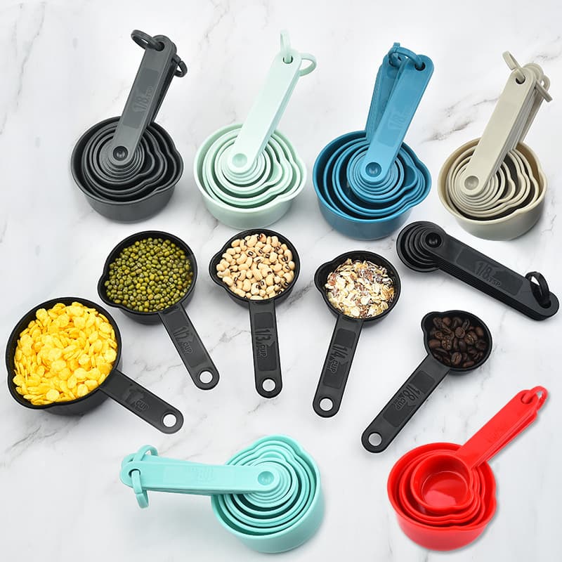 New Plastic PP Measuring Cup and Spoon 5-Piece Set, Kitchen Baking Tool, 6-Piece Measuring Spoon Combination Set in Stock