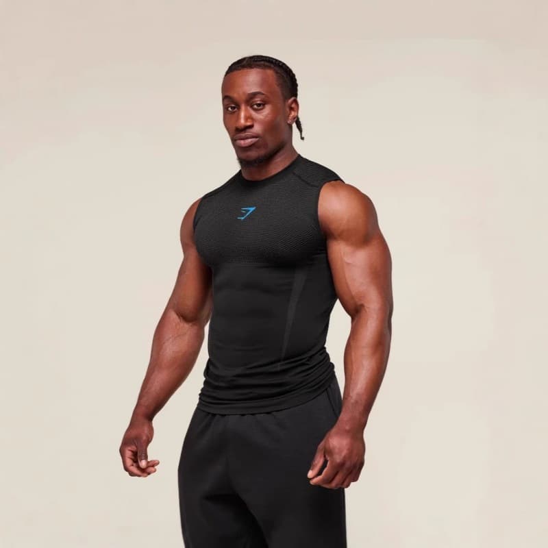 GYMSHARK High-Quality Men's Stretch Athletic Training Tank Top Casual Breathable Fitted Running Top Best Seller