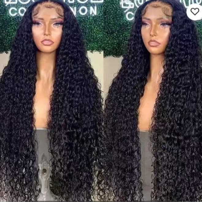 13x6 Deep Wave Lace Front Wig, Women's Middle Part Long Curly Wig
