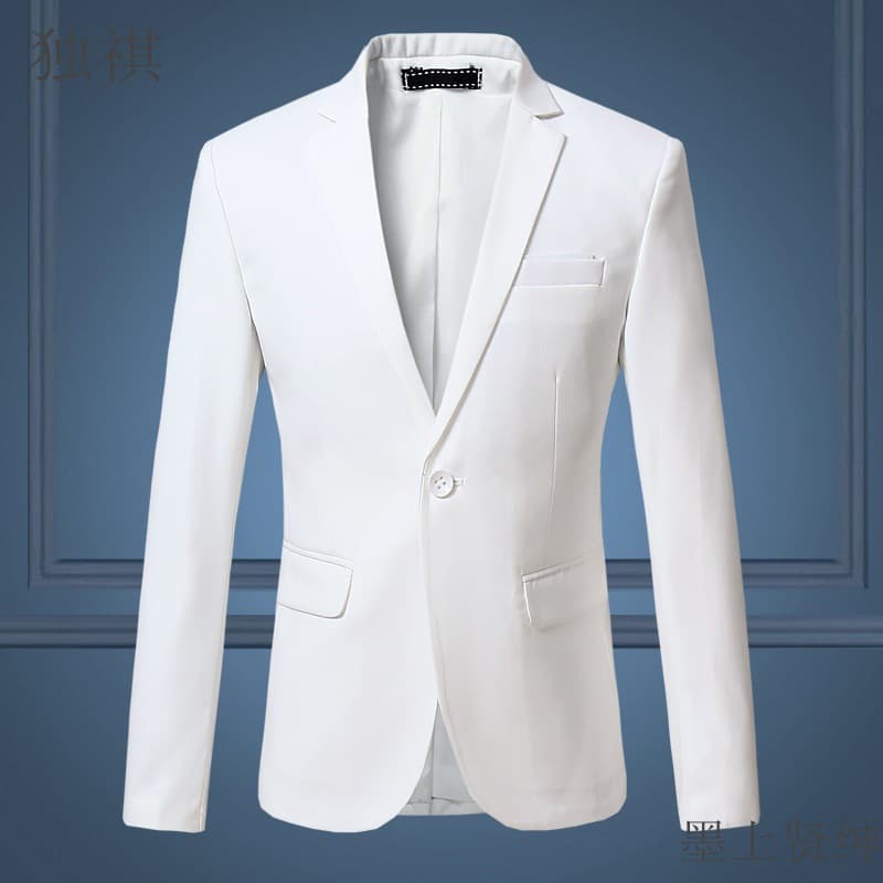 Slim Fit Casual Thin Men's Suit Jacket One Button Wedding Guest Wear Spring Autumn Youth Style Classic British Fashion