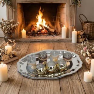 Silver Tray Table Candle Holder, Wedding Candle Holder, Amazon Cross-border Iron Candle Holder, Home Decor Pole Candle Holder