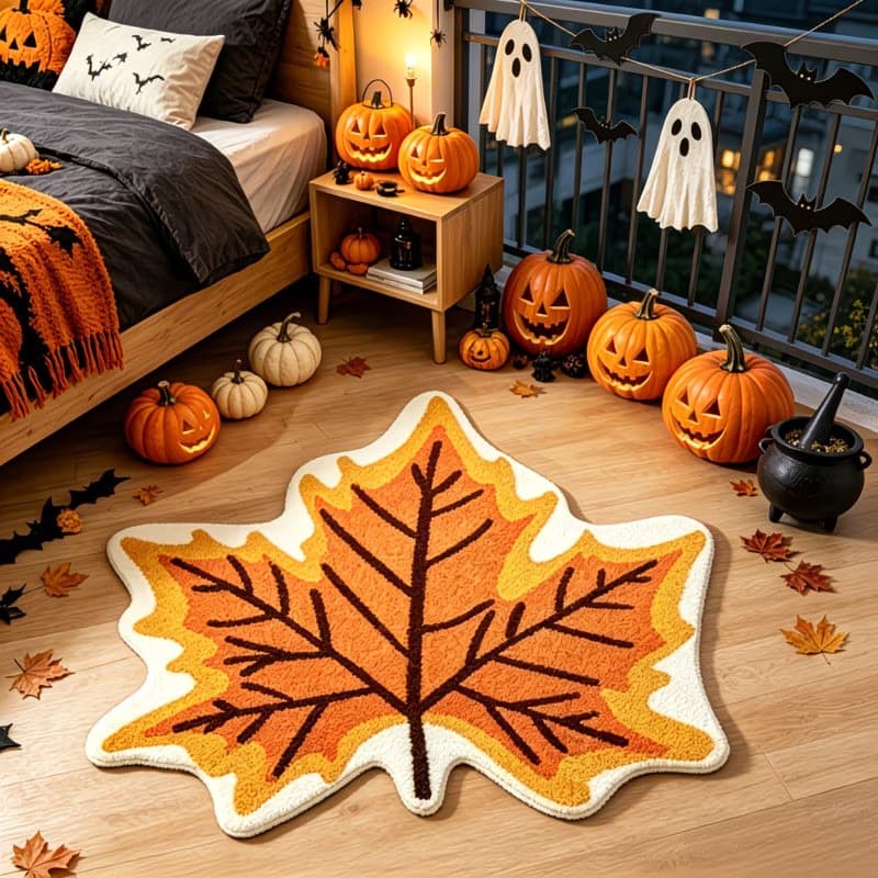 Cross-border Amazon Pumpkin Doormat Living Room Entryway Stain-Resistant Non-Slip Faux Cashmere Carpet Soft Skin-Friendly Bedroom Rug