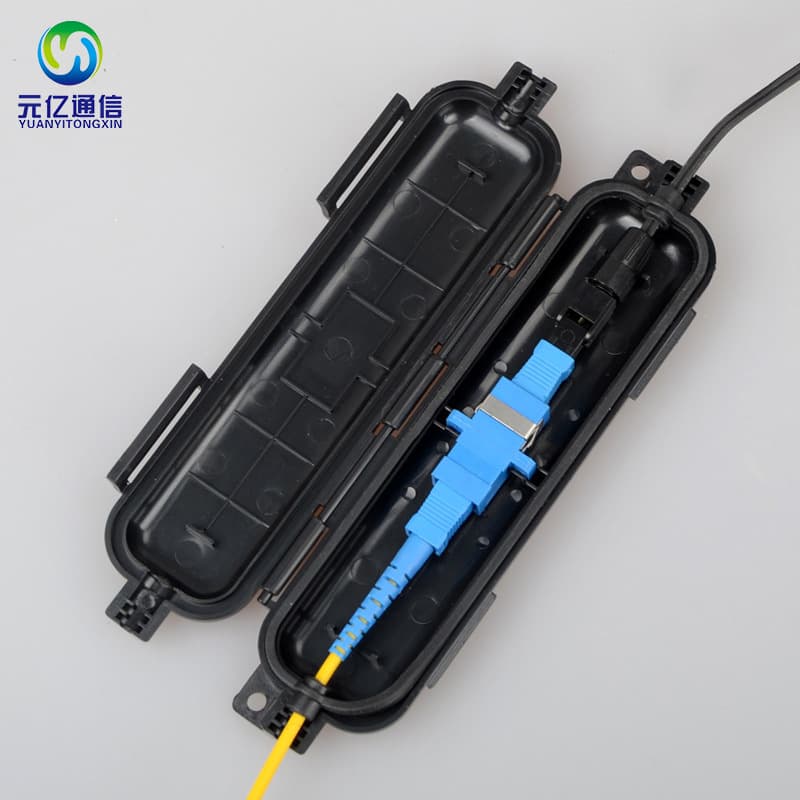 Fiber optic protection box, SC connector adapter, flange waterproof junction box, drop cable outdoor protection box, 1-core FTTH