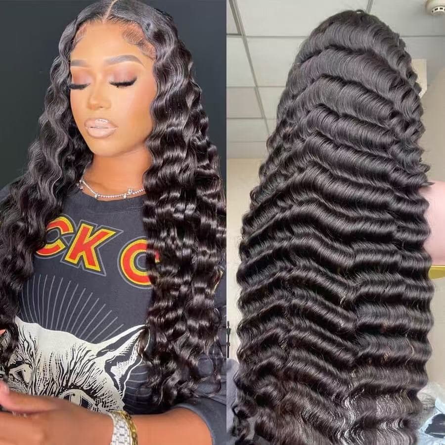 Deep Wave Human Hair Lace Wig - Amazon Cross-Border Bestseller