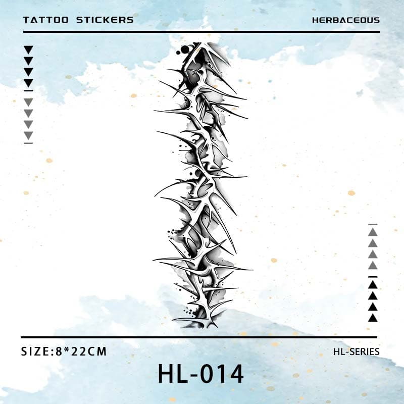 New Fashion Arm Ring Tattoo Sticker Waterproof Non-Glare for Men And Women Trendy Devil Bone Spike Jewelry Decal