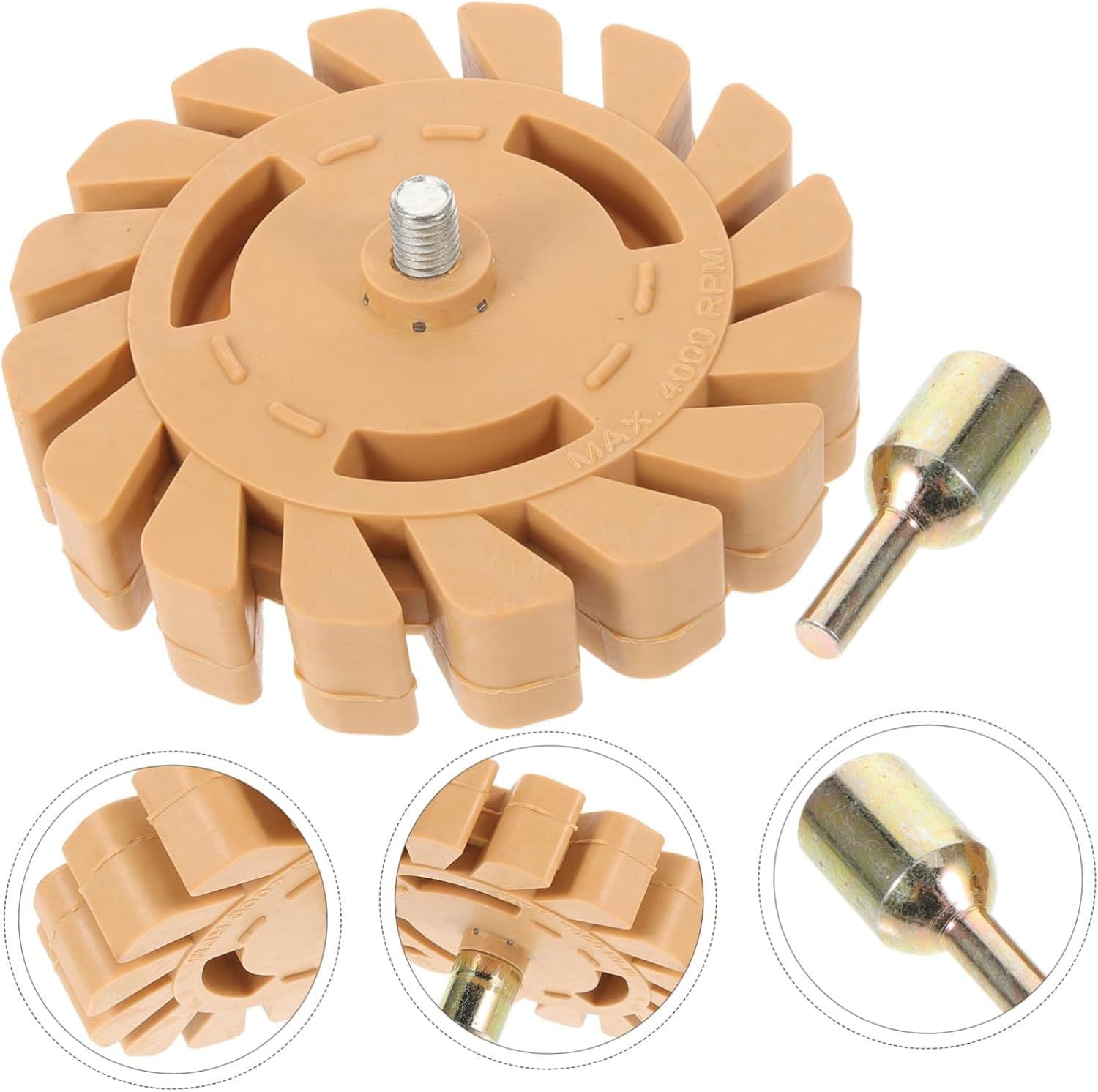 Cross-border New 3.5-inch 4-inch Solid Rubber Wheel Glue Removal Disc, Pneumatic Glue and Paint Remover Rubber Wheel