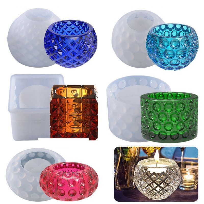 Poppy DIY Crystal Epoxy Resin Mold Candle Planter Polka Dot Storage Box Display Stand Ornament Silicone Mold Wholesale