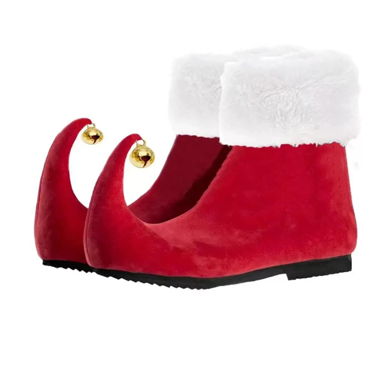 Autumn/Winter New Christmas Bell Red Shoes Cosplay Boots Size 40-48 Large Size Export Style