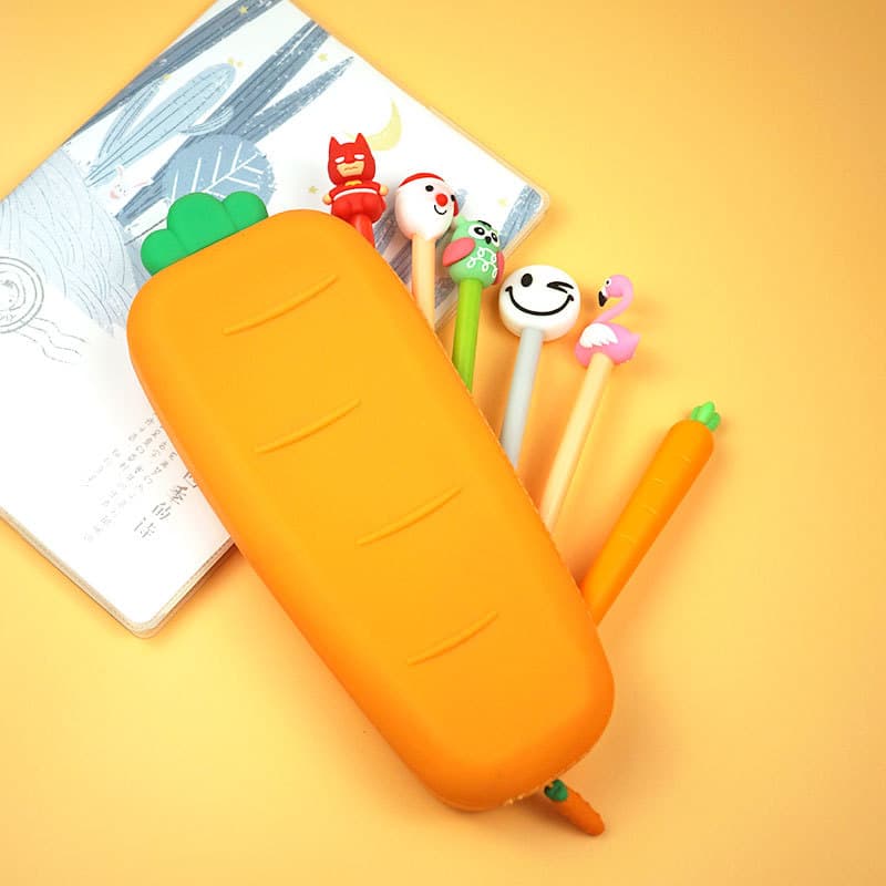 Simple Large Capacity Silicone Pencil Case Elementary School Stationery Box Children's Learning Supplies Pencil Bag