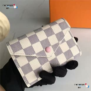 Classic Women's Wallet Fashion Simple Tri-fold Short Wallet Plaid Print Coin Purse Foreign Trade Casual Coin Bag