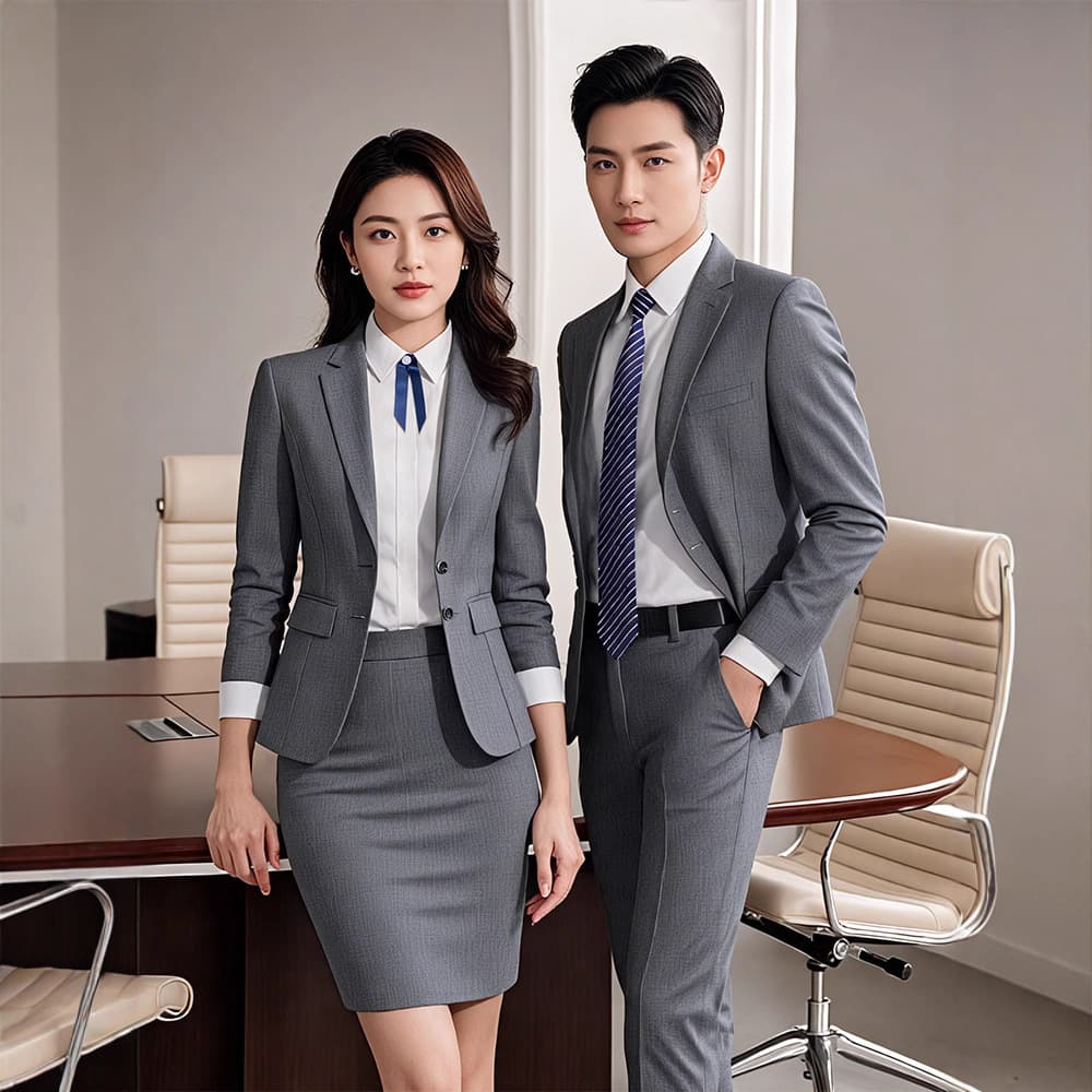 Gray Suit Set for Men and Women Professional Formal Wear Sales Office 4S Store Blazer Uniform Bank Teacher Workwear