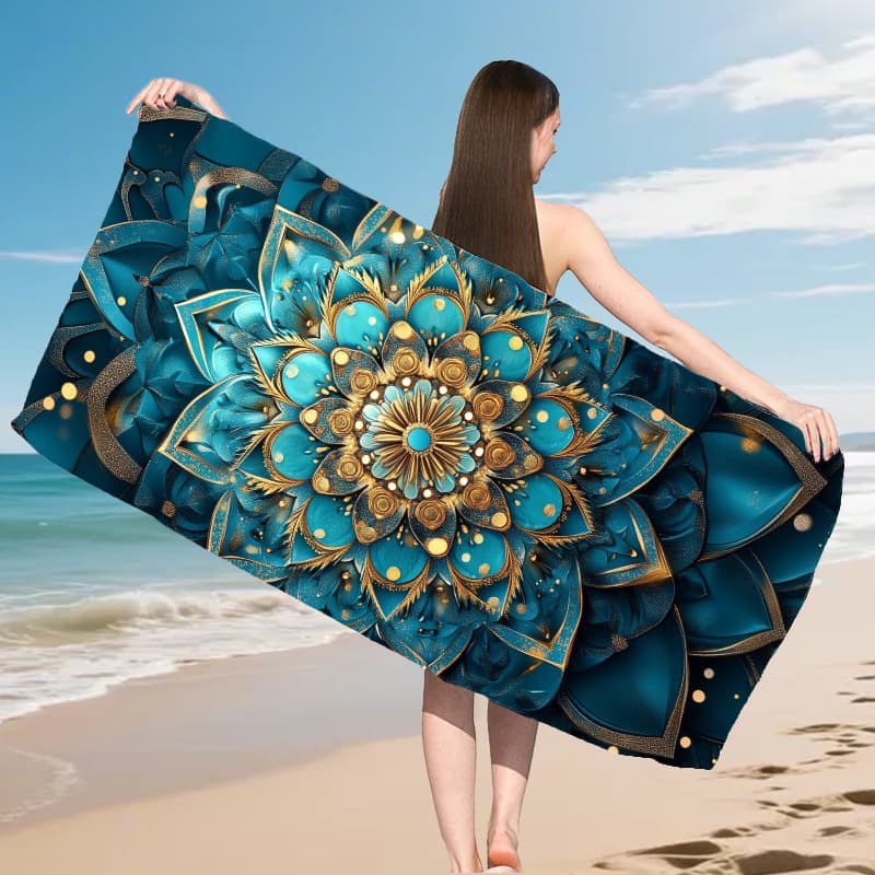 Cross-border hot selling mandala digital printed microfiber beach towel small towel, a must-have for travel, starting from one piece