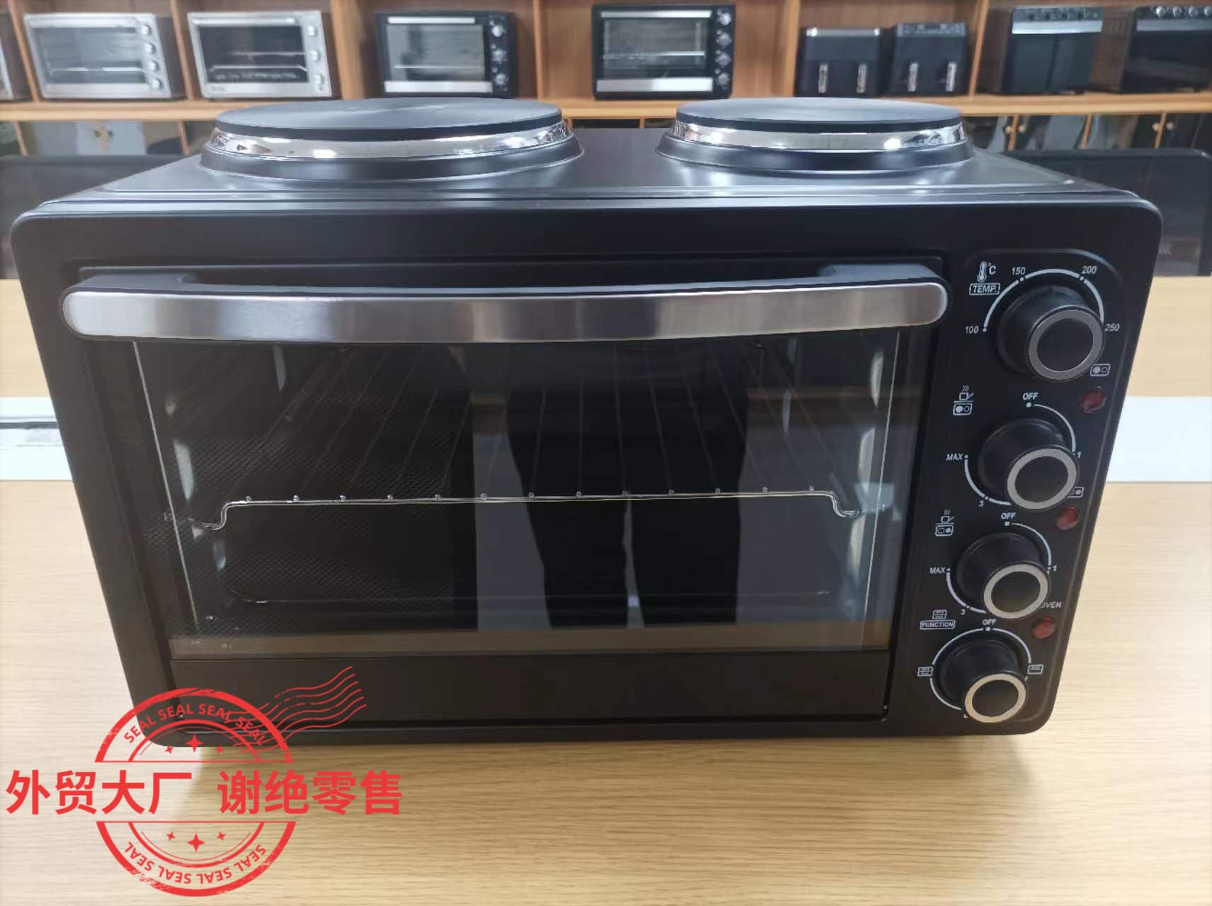 30L foreign trade household double burner large capacity multifunctional visual convection oven factory customized parts SKD