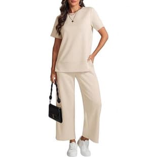 Women's Casual Sportswear Set Spring/Summer Amazon European and American Women's New Design with Pockets Two-Piece Set