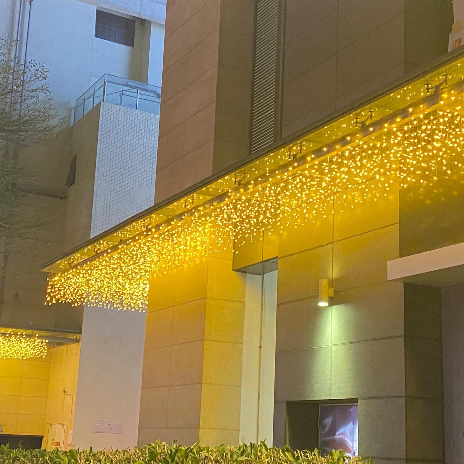 LED Icicle Curtain Light Starry String Lights Outdoor Commercial Low Voltage Shopping Mall Wedding Christmas Decorative Lights