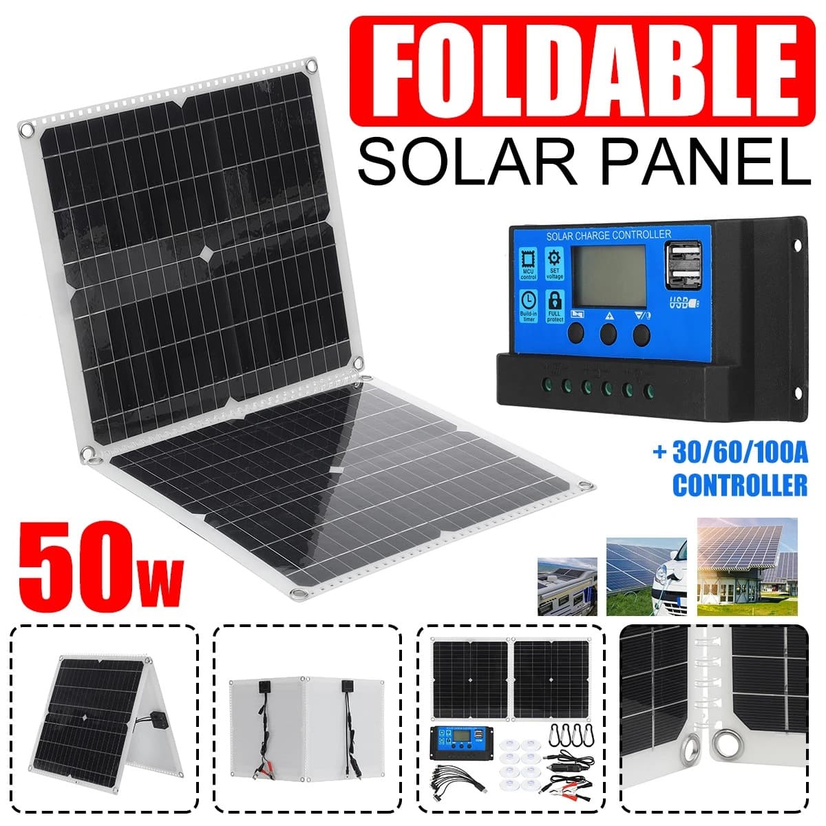 50W Solar Panel Folding Solar Panel Solar Cell Panel Solar Power Panel Solar Photovoltaic Panel
