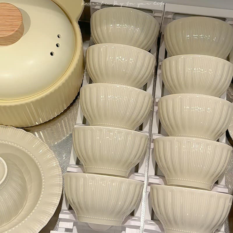 Premium Underglaze Color Kitchenware Plate Bowl Set Thickened Heat-Resistant Dish Set Complete Home Moving Gift Combination