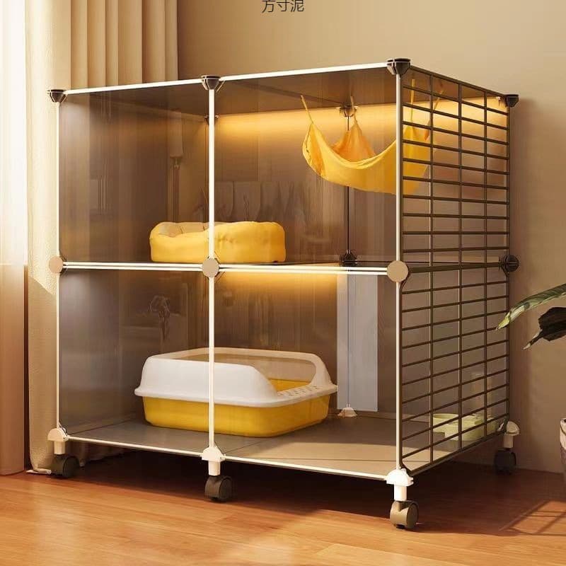Cat Cage for Home Indoor Small Apartment, Cat Villa, Cat House, Cat Nest, Litter Box, Climbing Frame Integrated Space-Saving