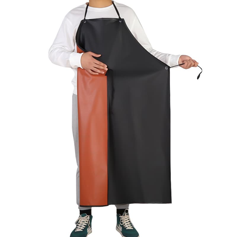 Waterproof, oil-proof, acid and alkali resistant apron, unisex, work-wearing, stain-resistant, kitchen-sized, extra-long, and thick PVC leather apron/waistband.