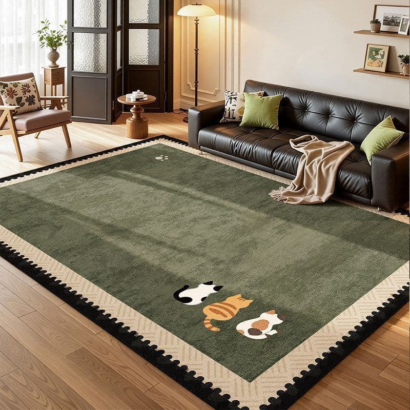 Cartoon Retro Loop Pile Carpet, Stain-Resistant, Easy-Care, Bedside Rug for Bedroom, Wholesale, Sofa Coffee Table Living Room Rug