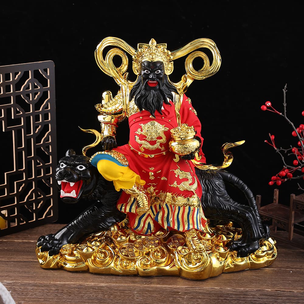 God of Wealth Zhao Gongming Statue Ornament Zhao Xuantan Zhao Lang Riding Tiger Resin Buddha Figure Home Worship Zhao Gongyuan Statue