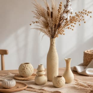 Nordic Style Ceramic Vase Decoration, Ins Creative Dried Flower Arrangement, Living Room Ornament, Light Luxury Home Decor