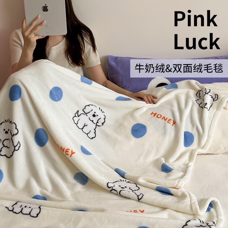 Milk Fleece Blanket for Office Nap, Air Conditioning, Sofa Throw, Shawl, Single Dorm Blanket, Winter Thickened