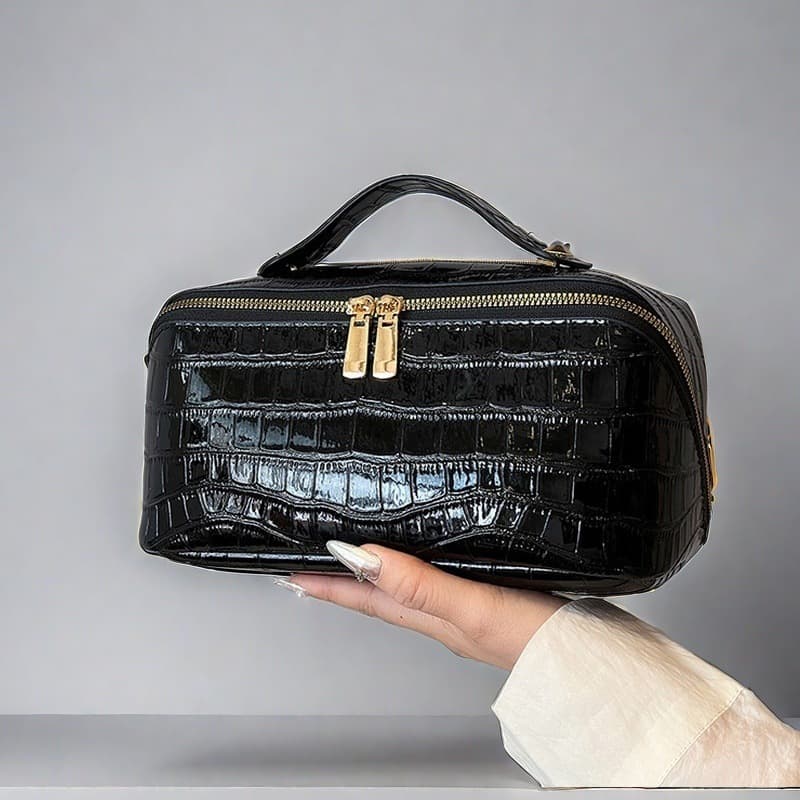 Cross-border Bark Texture Makeup Bag New Style Premium Niche Large Capacity Convenient Travel Toiletry Bag Cosmetic Storage Bag