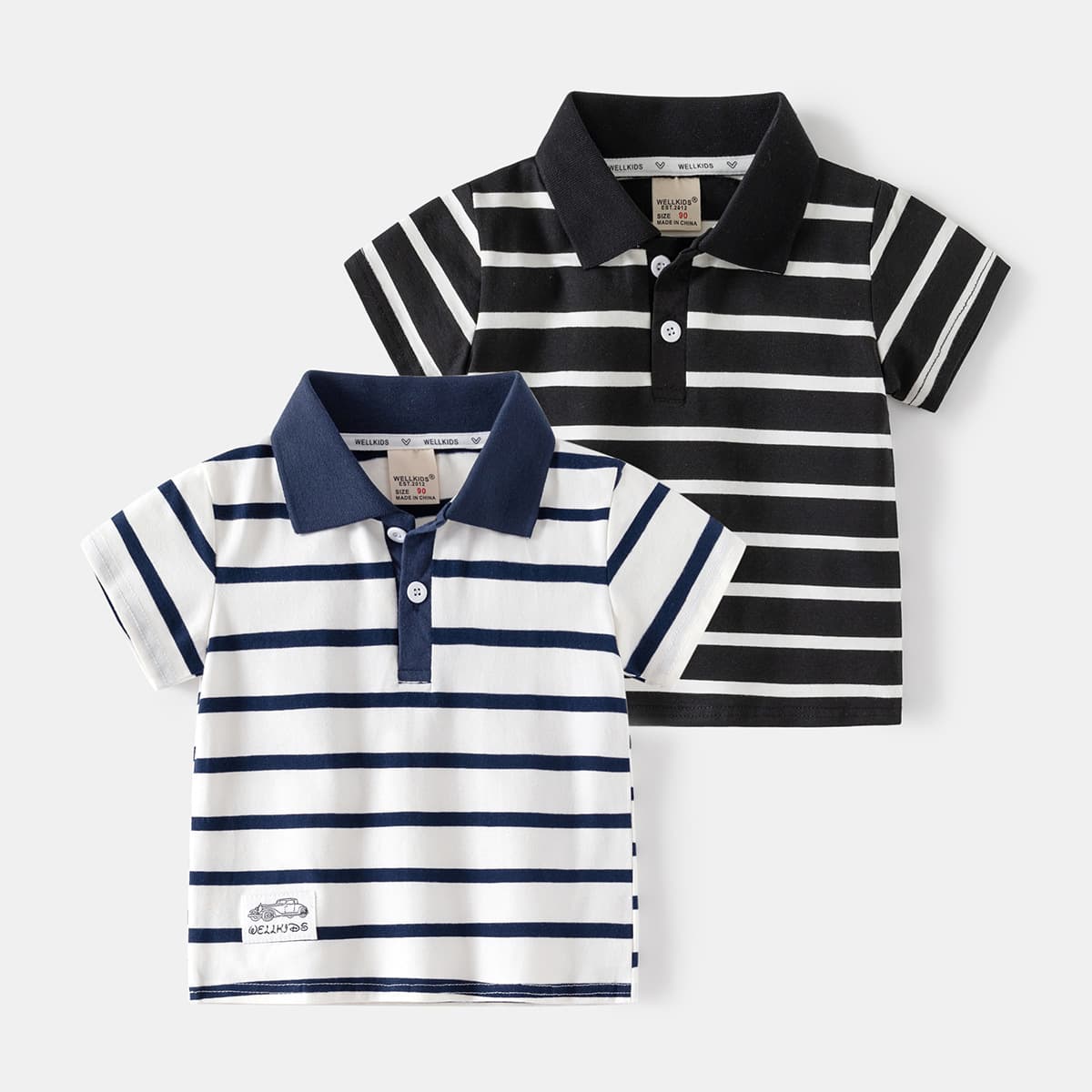 Children's Striped Polo Shirt 2026 New Summer Collection Boys Short Sleeve T-Shirt Baby Half Sleeve Top Trendy Wholesale