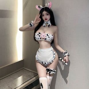 Factory Style Cow Print Three-Piece Lingerie Set Sexy Temptation Cross-Border Clothing Hot Manufacturer