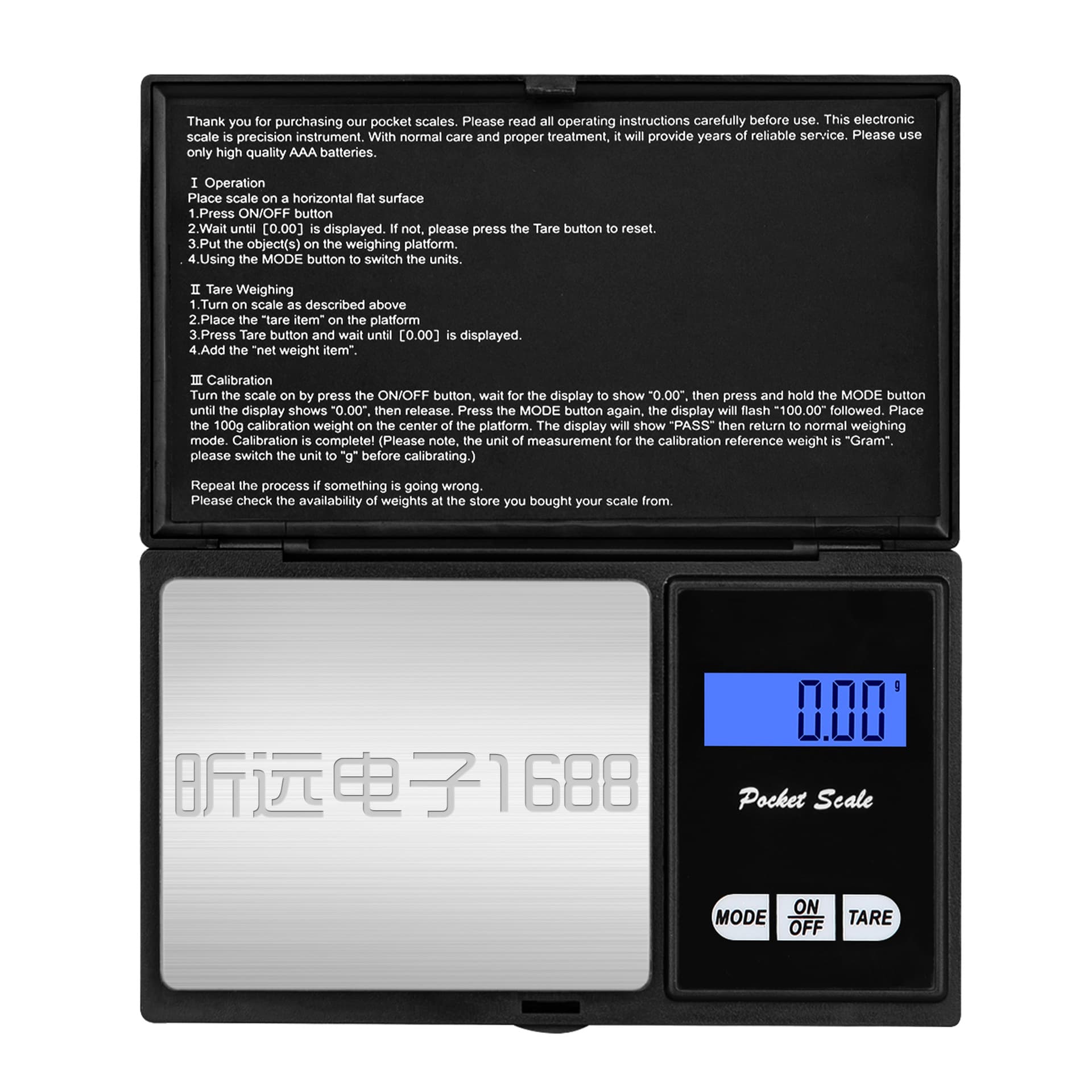 High-precision mini jewelry scale, portable gold jewelry carat scale, small lipstick/pink pocket scale, flip-top electronic scale