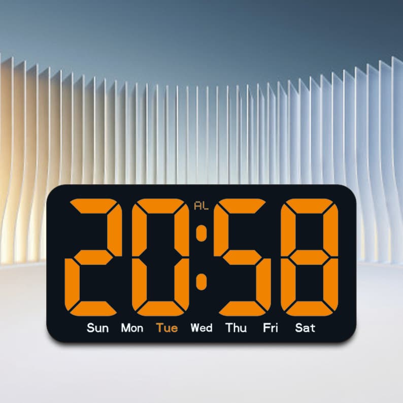 Minimalist Design Large Font Big Screen LED Digital Clock with Temperature, Weather, and Alarm - Wall Clock