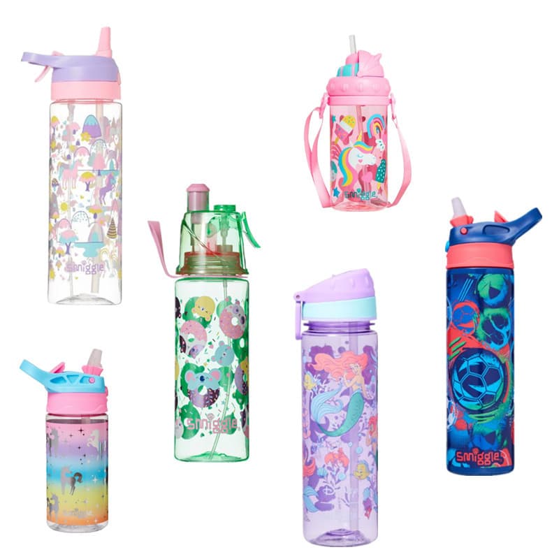 Australian Smiggle Water Bottle Spray Hydration Sports Bottle Portable Handheld Minecraft Mermaid Student Cup