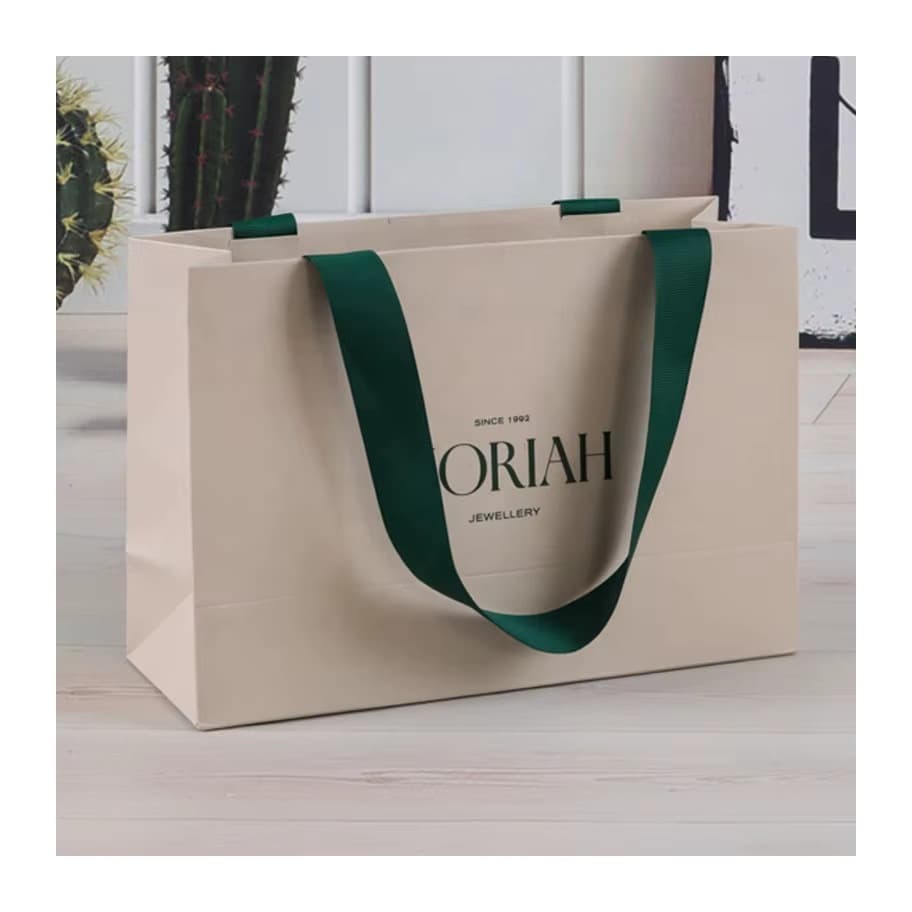 Customized Paper Bags Wholesale for Small Businesses, Shopping Gift Packaging Bags/Luxury Bags with Logo Printing and Ribbon Handles