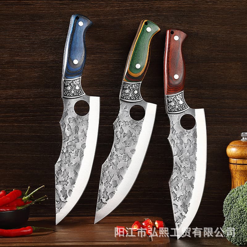 Hammered Boning Knife Butchering Knife Pork Slicing Knife Cattle Sheep Knife Butcher Meat Stall Skinning Slicing Knife